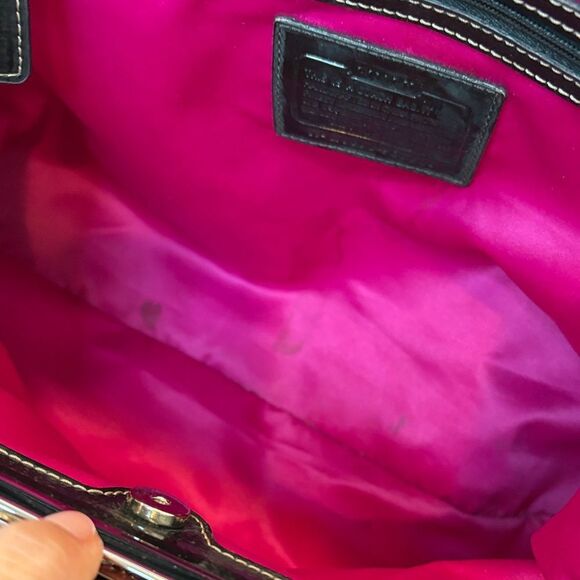 Coach Bag Purse Handbag Signature Tartan Plaid Kisslock Satchel Shoulder - Picture 16 of 16